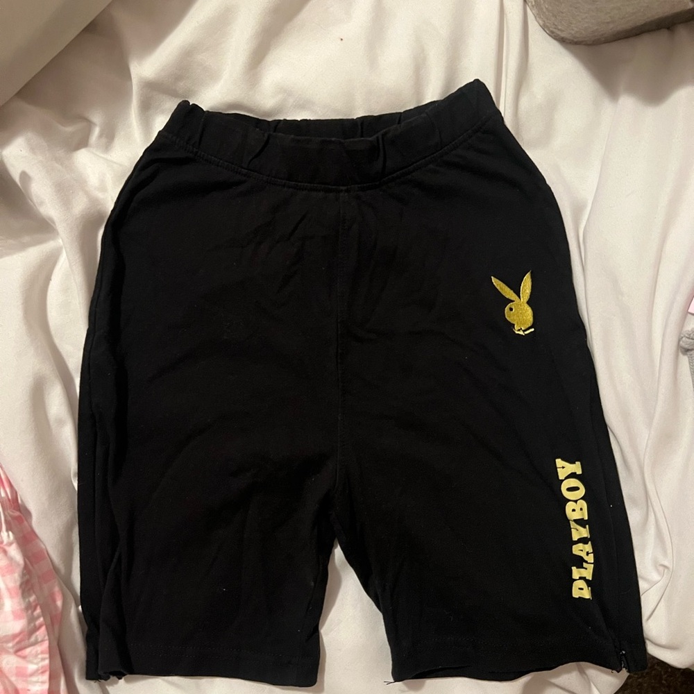 PLAYBOY Black Shorts with Gold Logo